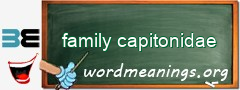 WordMeaning blackboard for family capitonidae